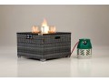 REALGLOW Warmpact Rattan Table Gas Fire Pit 13KW in Grey